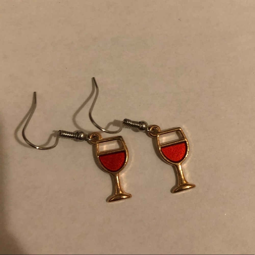 Wine glass earrings